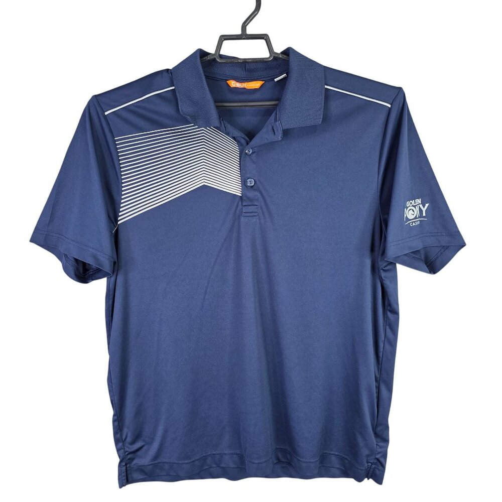 Mens C Buk Cutter & Buck Blue Polo Shirt Short Sleeve 100% Polyester Size XL